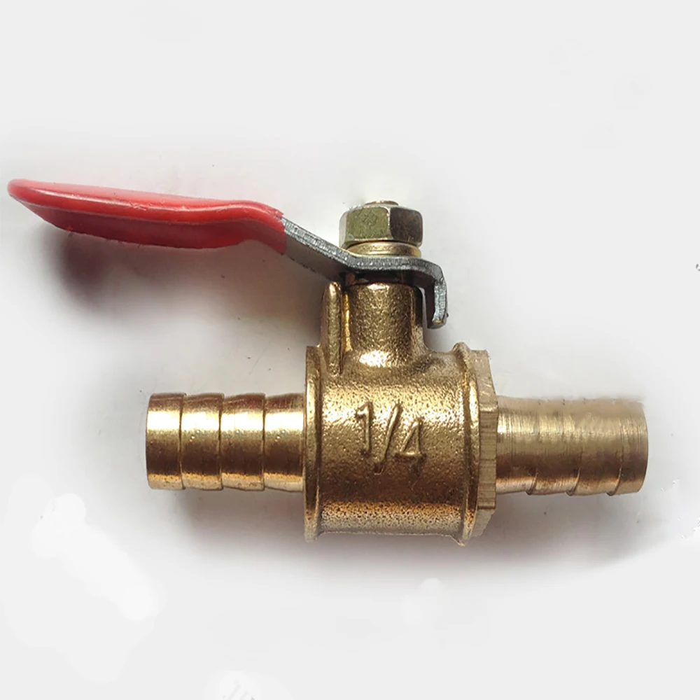 

6 мм-12 мм, встраиваемый латунный запорный шаровой клапан для шланга, фитинги для воды, масла, воздуха, газа, топливных линий, пневматический коннектор, контроллер