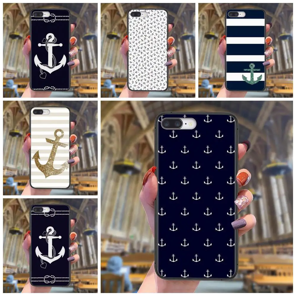

For Huawei nova 9 8i 8 7 7i 2s 3 3e 3I 4 4E 5 5i 5T 5z 6 Pro Se Navy Stripes Hope Anchor Protective Phone Case Capa Shop