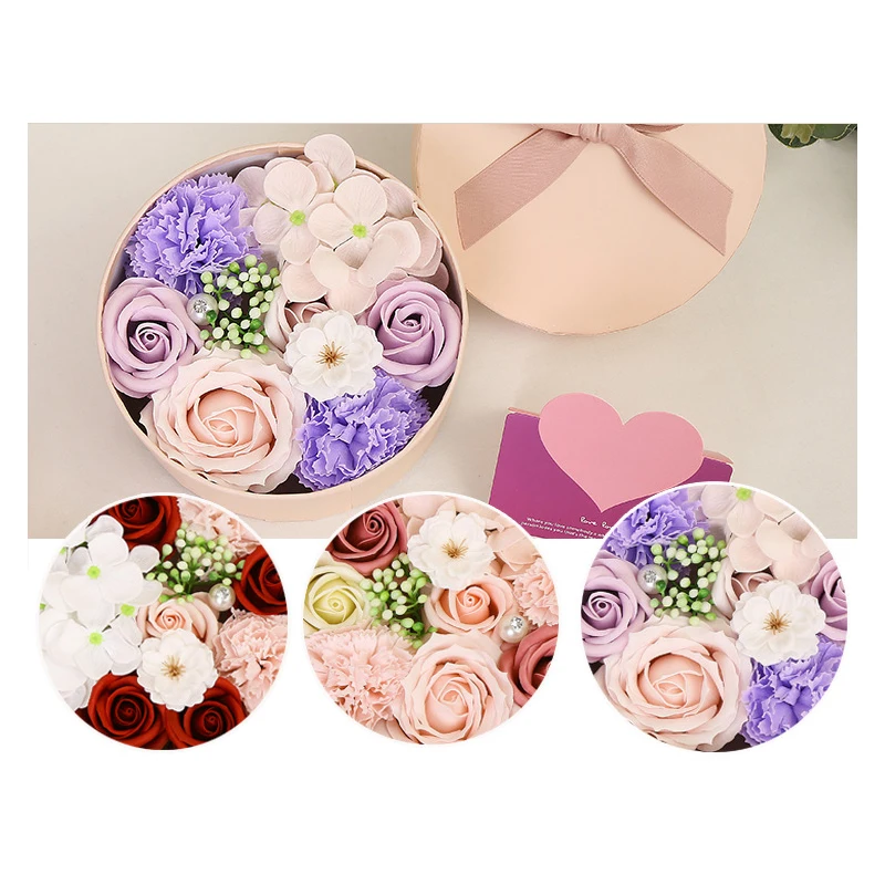 

Декоративный цветок мыла в круглой подарочной коробке