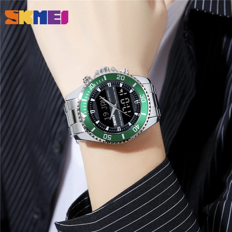 SKMEI Dual Movement Muslim Azan Clock Men Watch for Prayer with Qibla Compass Adhan Alarm Hijri Islamic Wristwatch reloj hombre |