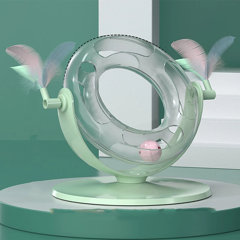 

Оригинальная игрушка для кошек, перьевая игрушка для домашних животных, веселая игрушка для спиннинга, Когтеточка для кошек, рельефный артефакт для скуки с колокольчиком