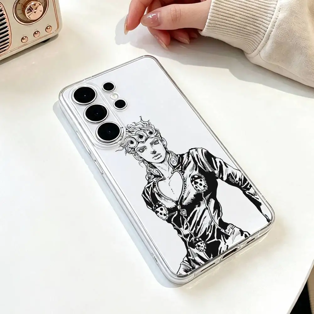 Фото Чехол для телефона J-JOJOs G-Giorno G-Giovanna, прозрачный силиконовый мягкий чехол для Samsung S25, S24, S21, S22, S23, S30, Ultra, S20, Plus, Fe №2