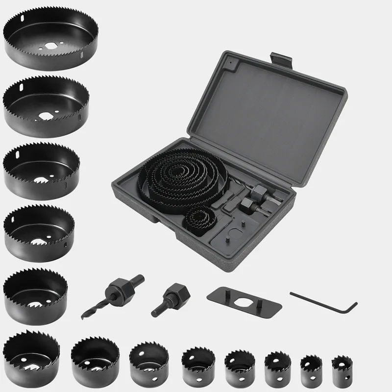 

Saw Gun Wood Reamer 19-127mm Drill Opener Tube Hole Drill Woodworking 8/11/16pcs Board Gypsum Plastic Bit Set Cup Set Lamp