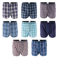 4pcs mens 100 cotton casual underwear arrow pants boxers for male high quality plaid pajamas loose and comfortable at home