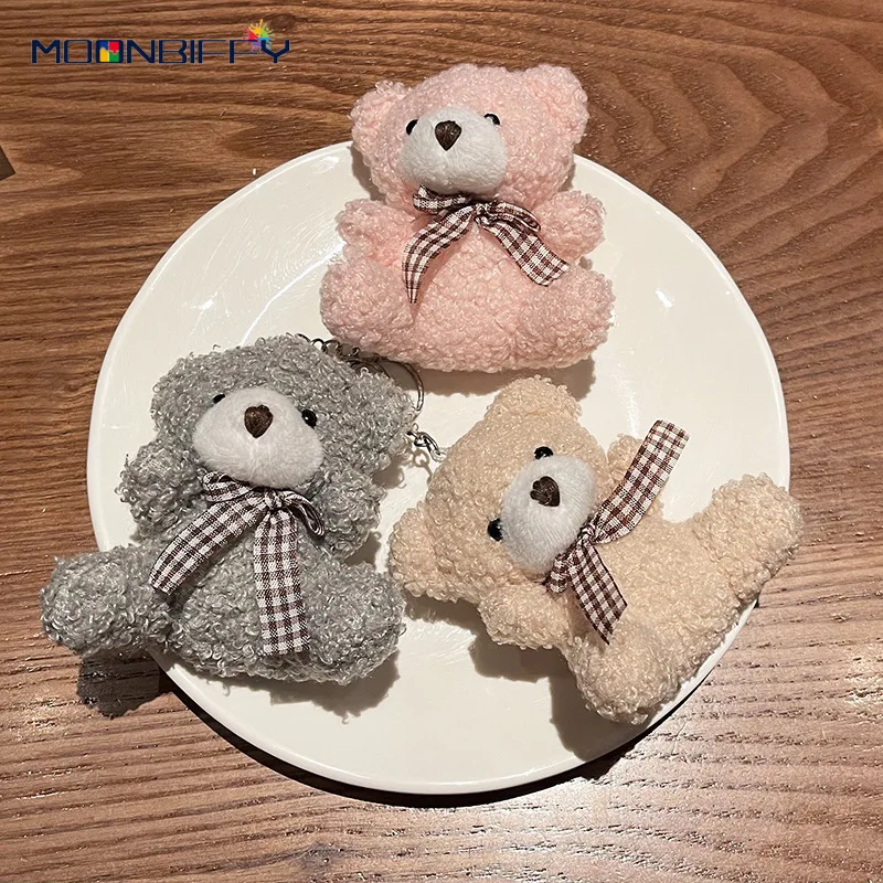 

Kawaii Cute Pompom Teddy Bear Toy Keychain Women Plush Fur Cartoon Bear Key Chain on Bag Car Doll Trinket Jewelry Dropshipping