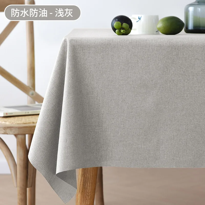 Скатерть из хлопка и льна водонепроницаемая маслостойкая однотонная Новая