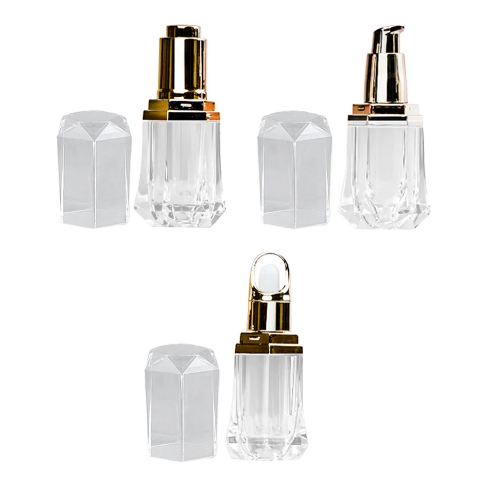 

3pcs Acrylic Cosmetics Sub Bottle Simple Acrylic Essential Oil Bottle Storage Container