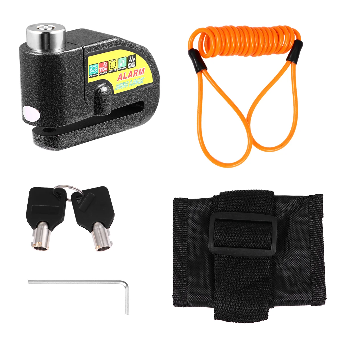 

Motorcycle Anti-theft Lock Waterproof Padlock Scooter Alarm Lock Alarm Disc Lock Disk Brake Lock Steel Wheel Padlock