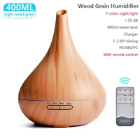 400ml usb electric humidifier essential aroma oil diffuser ultrasonic xiomi wood grain air humidifier usb mist maker led light