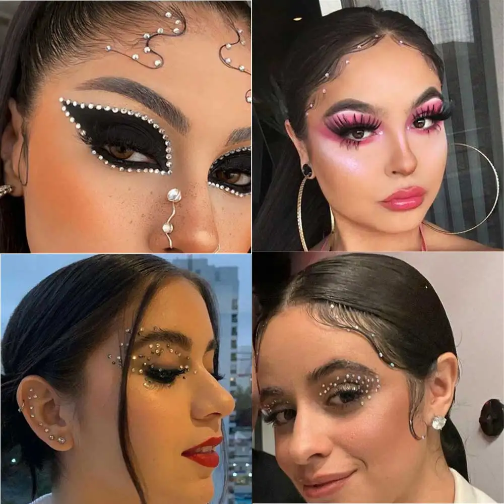 DIY жемчужины и стразы DIYF01 Glitterjoy с драгоценными камнями для лица модная наклейка