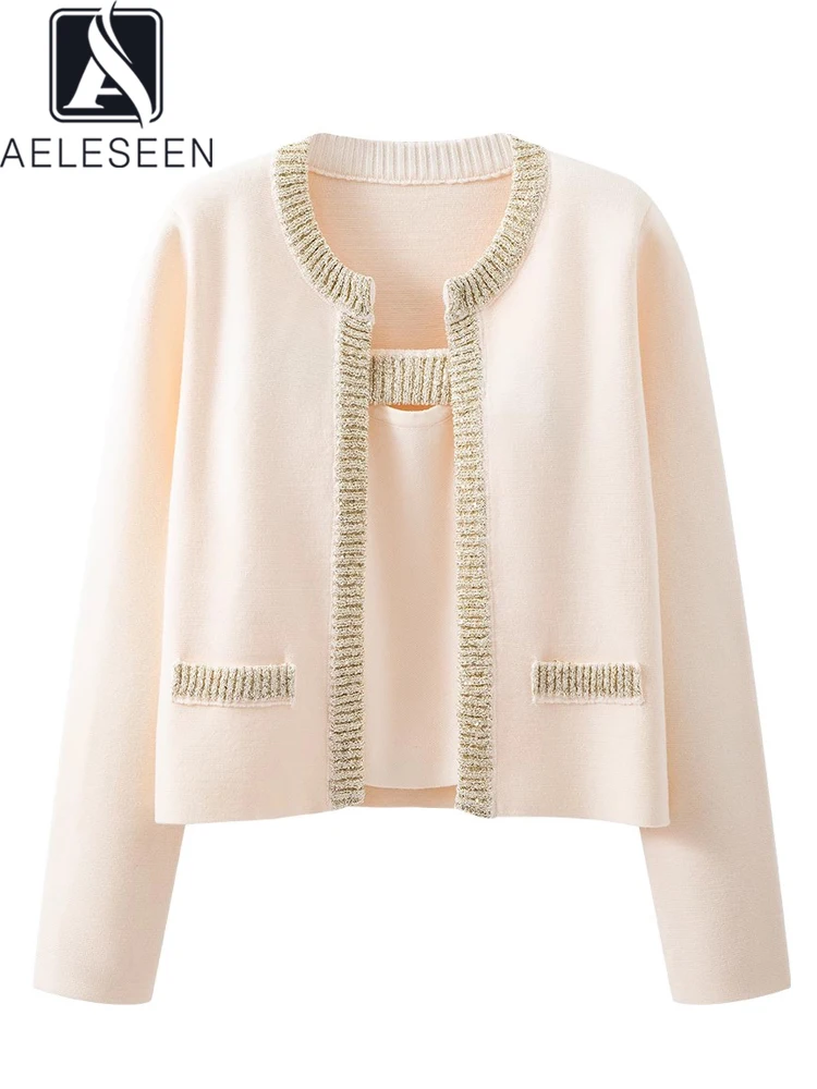 AELESEEN элегантный офисный женский осенне-зимний вязаный свитер из 2 предметов