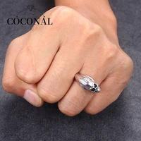 coconal new gothic style movie alien alloy skull mens ring hip hop rock party accessories personality creative punk jewelry