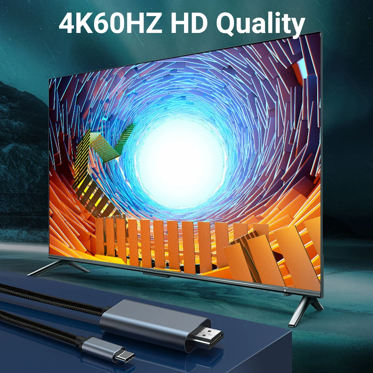 Кабель USB C — HDMI (4K при 60 Гц) 6 футов адаптер типа Thunderbolt 4/3 для домашнего офиса
