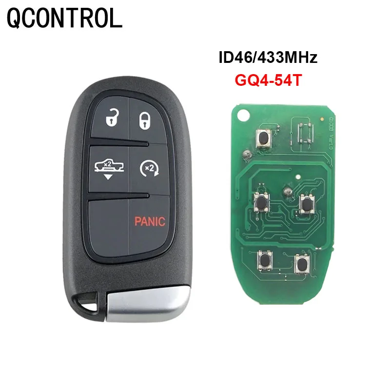 

QCONTROL 433MHz Smart Remote Car Key for JEEP Cherokee 2014 2016 2017 2018 Keyless Entry HITAG AES 4A Chip GQ4-54T No Mark