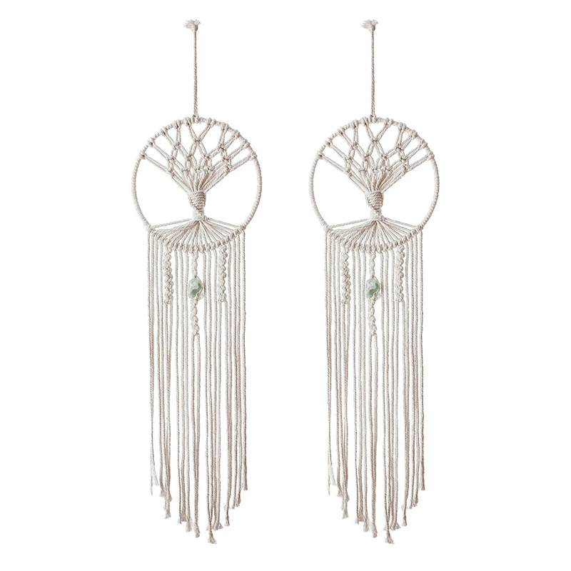 

NEW-Macrame Wall Hanging Boho Dream Catcher, Woven Bohemian Dreamcatcher For Wedding Party Bedroom Nursery Cafe Gypsy Decor