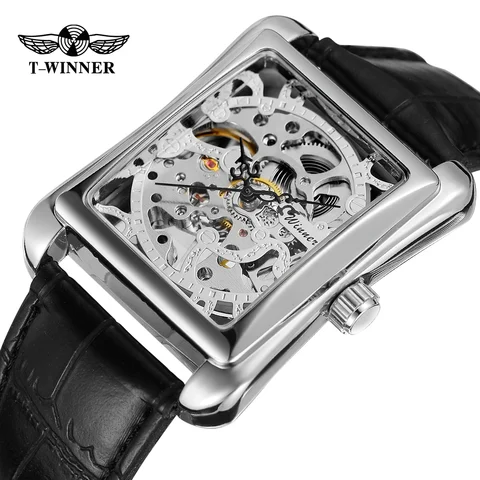 T-WINNER Механические мужские часы с скелетом