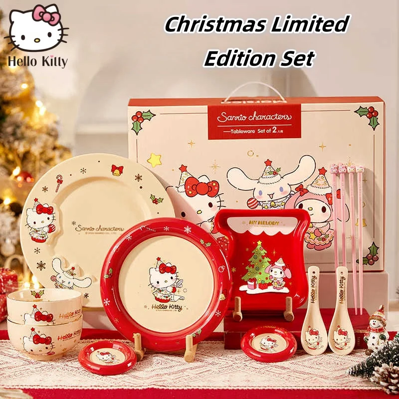 Новинка хит продаж рождественская серия Sanrio посуда миска ложка тарелка