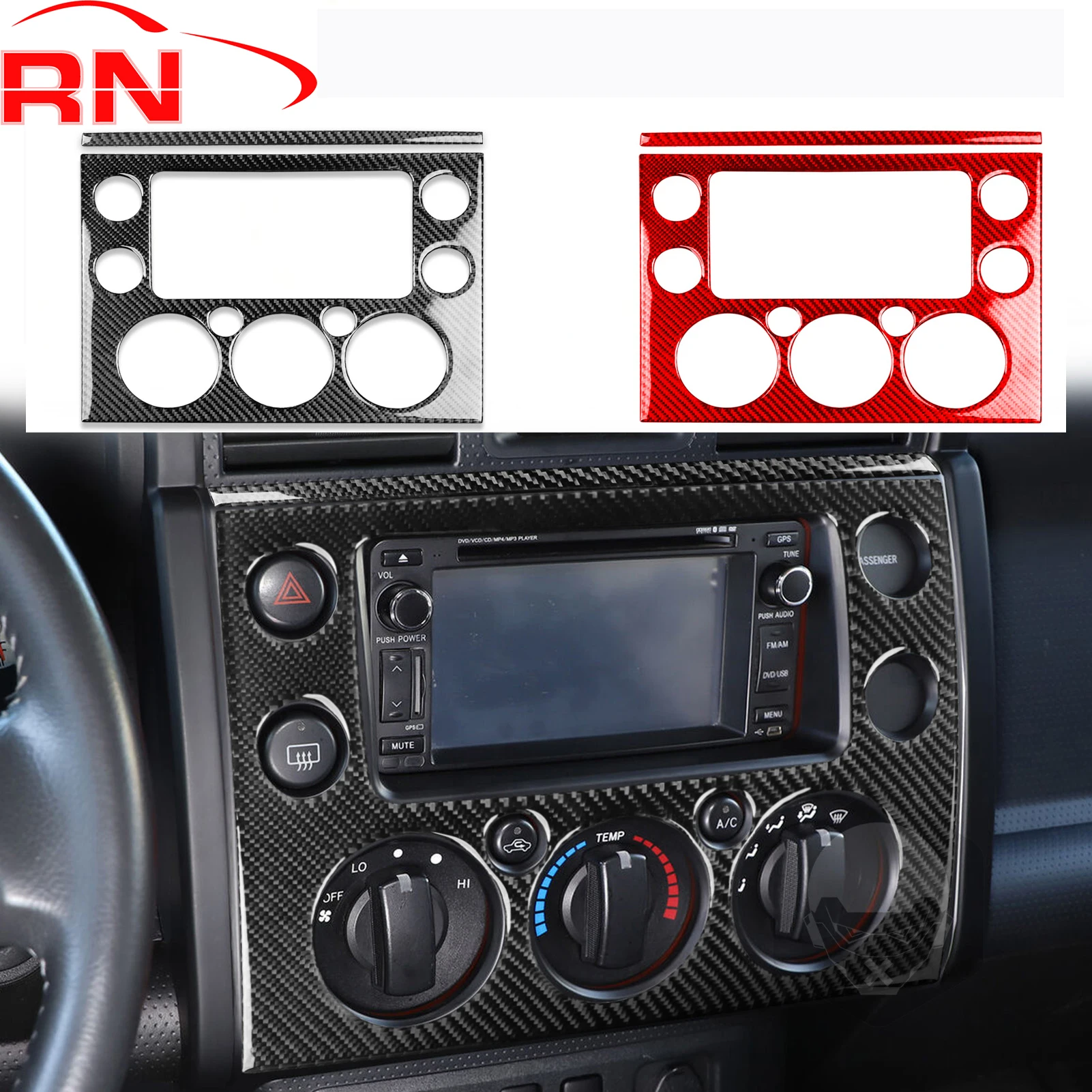 Для Toyota FJ Cruiser 2007-2021 покрытие панели управления CD из углеродного волокна для