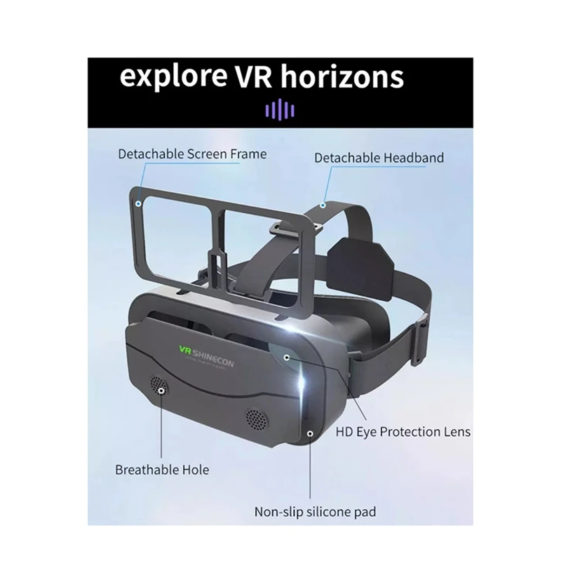 3D VR-очки портативная гарнитура регулируемая на голову для смартфонов Android 4 7-7 0