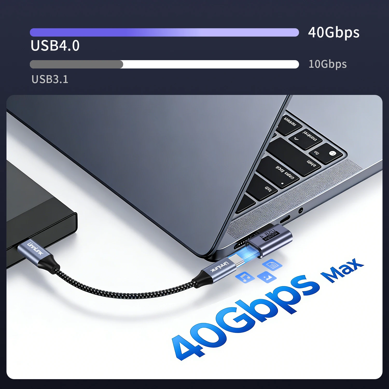 Фото Unnlink 90 °   USB4-адаптер для Steam Deck и Switch, 240 Вт PD, 40 Гбит/с, 8K@60 Гц, угловой удлинитель USB-C, совместимый с Thunderbolt №2