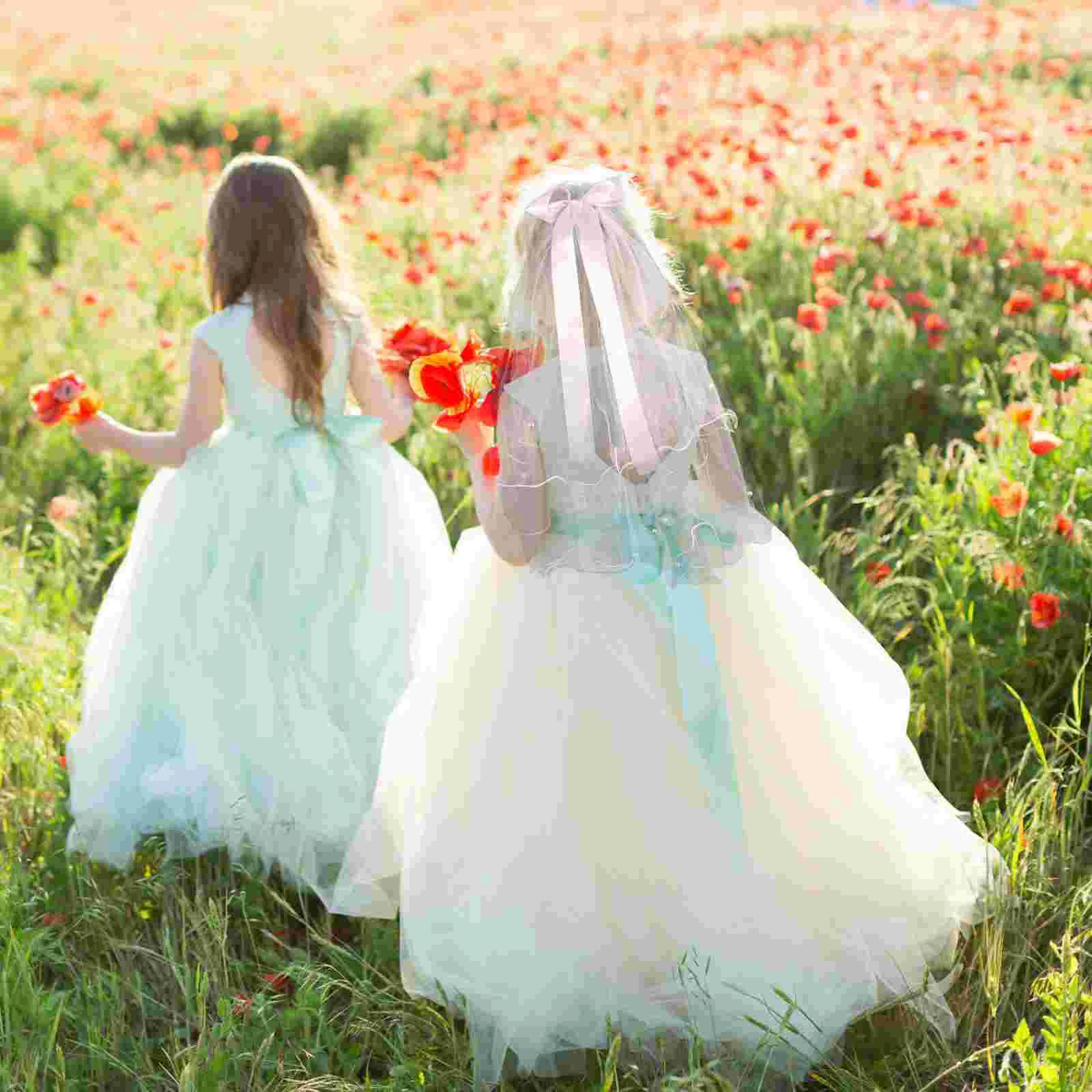 

1PC Fashion Bowknot Veil Wedding Bridal Veil Photo Headdress Double-layer Mantilla for Female