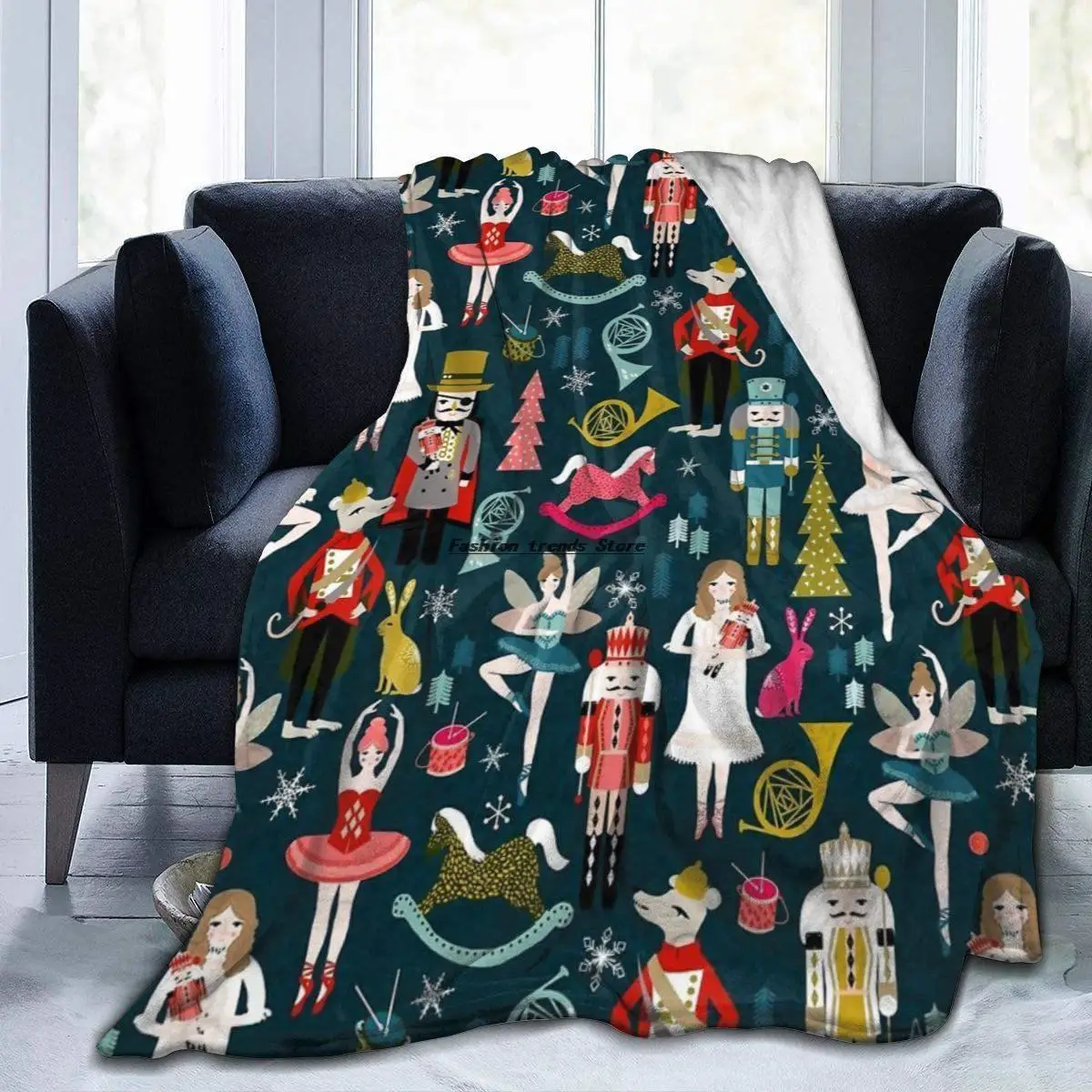 

Blanket Nutcracker Ballet Dance Christmas Xmas Blankets Luxurious Throw Blanket Soft Velvet Blanket Lightweight Bed Quilt Sofa
