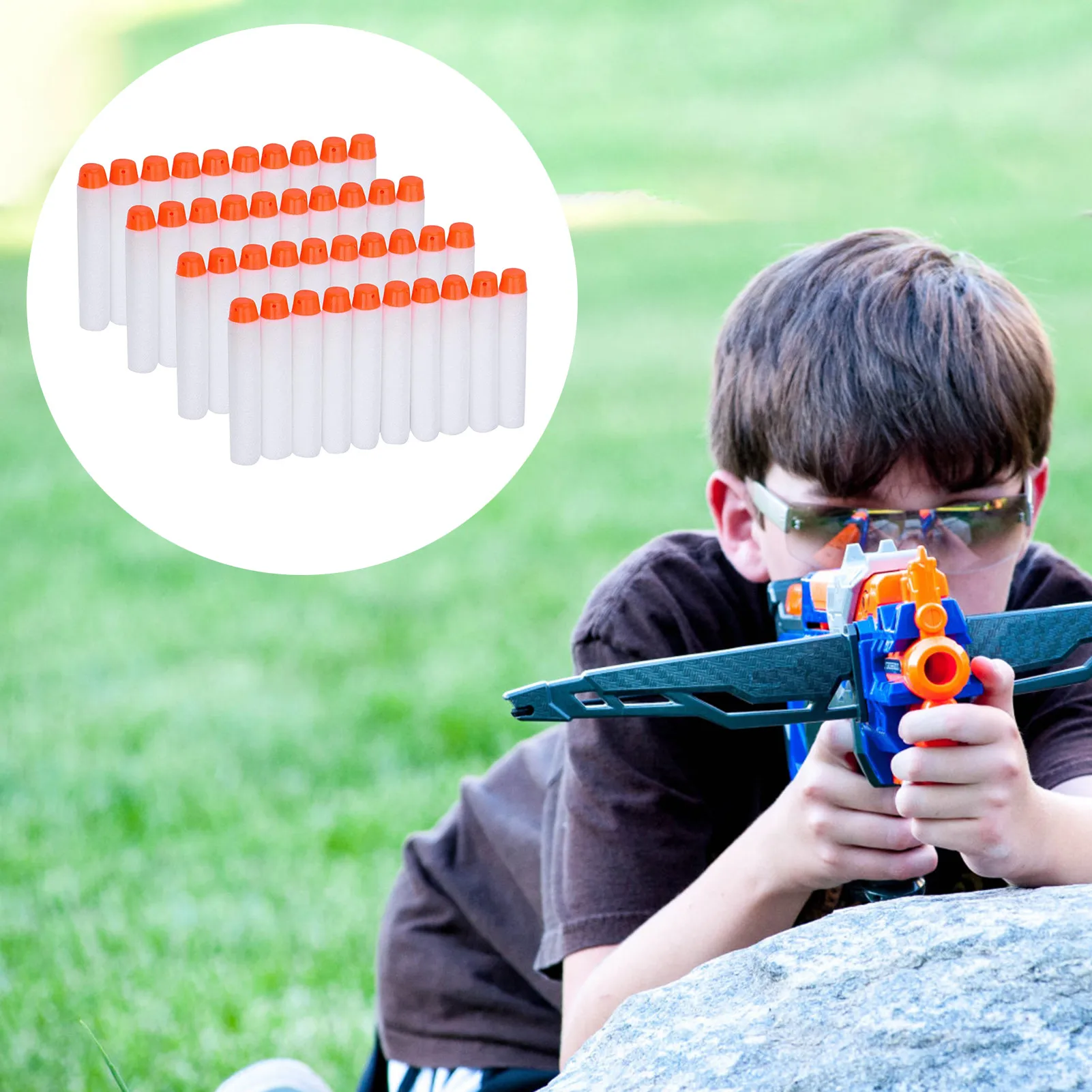 

Foam Refill Darts 40PCS Bullets Ammo Pack For Elite Kids Toy Guns Soft Tip Round Hollow Tip Soft Bullets Safe Firm Universal