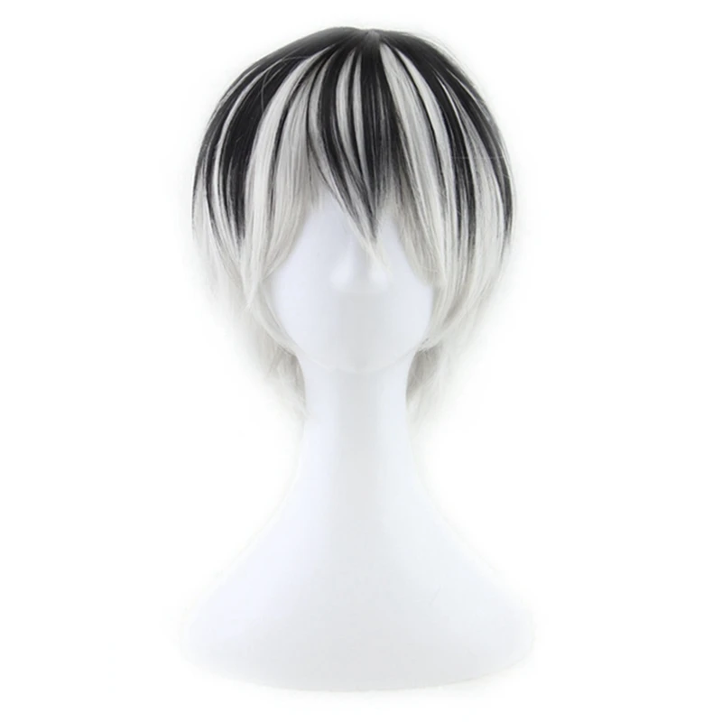 

Wig Anime Character Wig Short Straight Hair Silver Gray Halloween Cosplay Synthetic Hair Cosplay Anime Wig Heat-resistant Fiber