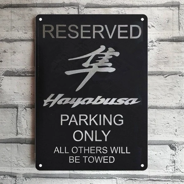 

Забавные зарезервированные стоянки Hayabusa, только все остальные будут буксироваться, жестяной плакат, домашние пабы и бары, плакаты, настенны...