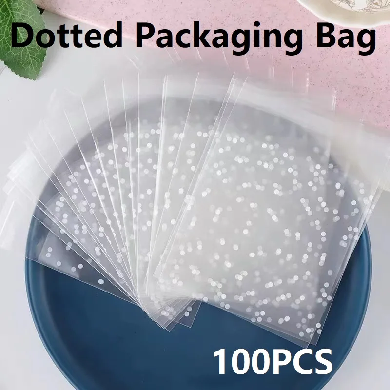 100 шт. полупрозрачные точки пластиковые пакеты для упаковки печенья конфеты на
