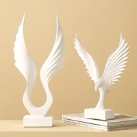 nordic angel wings resin sculpture modern abstract figurine home decoration simple house decorative sculptures housewarming gift