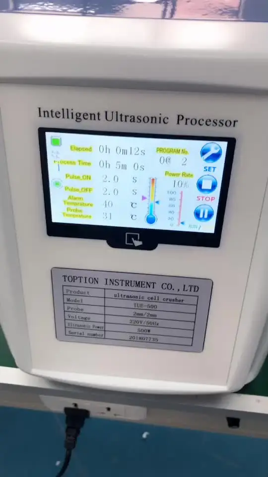 Touch control 1.8kw ultrasonic probe homogenizer for lab