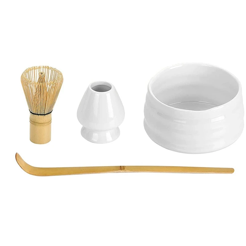 

Japanese Matcha Tea Set, Matcha Ceremony Accessory - Matcha Whisk, Ceramic Bowl And Whisk Holder, Traditional Scoop