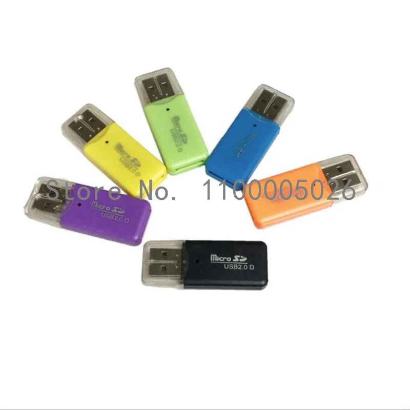100PCs/Lot High Speed mini Micro SD T-Flash TF Card Reader USB 2.0 With Lid Adapter Memory Best price |