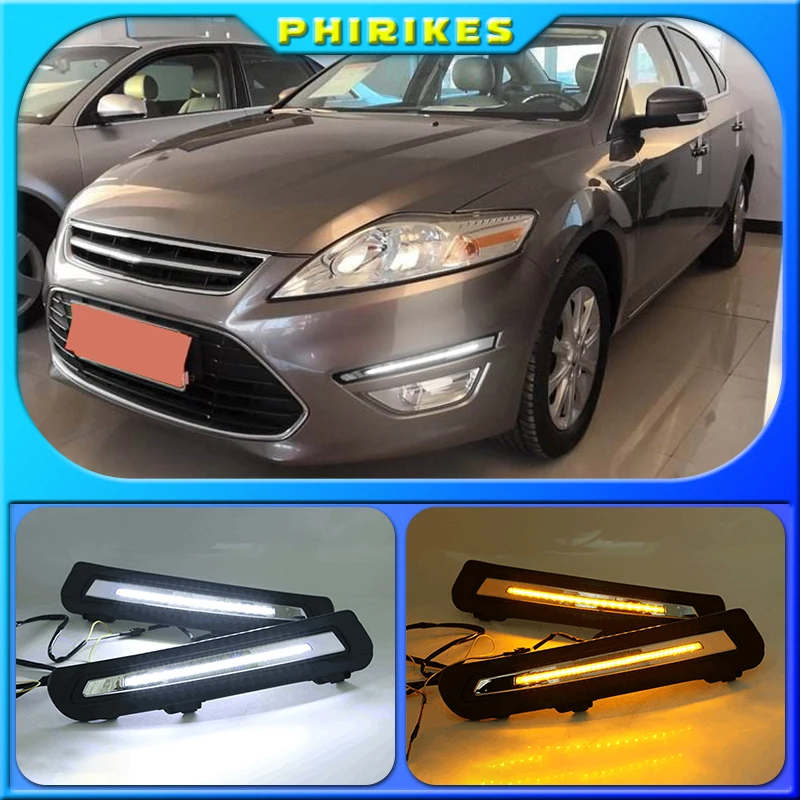 1set For Ford Mondeo 2011 2012 2013 LED DRL Daytime Running Light Daylight Waterproof Fog Lamp white Styling lights