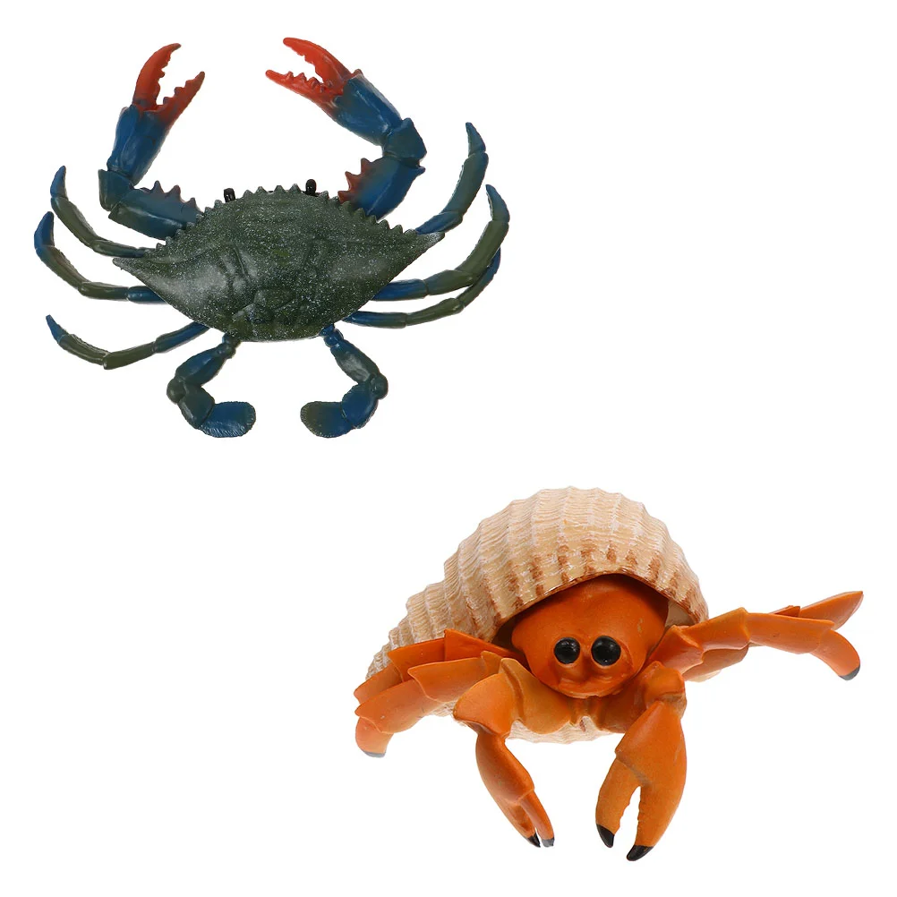 

2Pcs Plastic Crabs Model Crabs Plaything Simulation Marine Animal Model