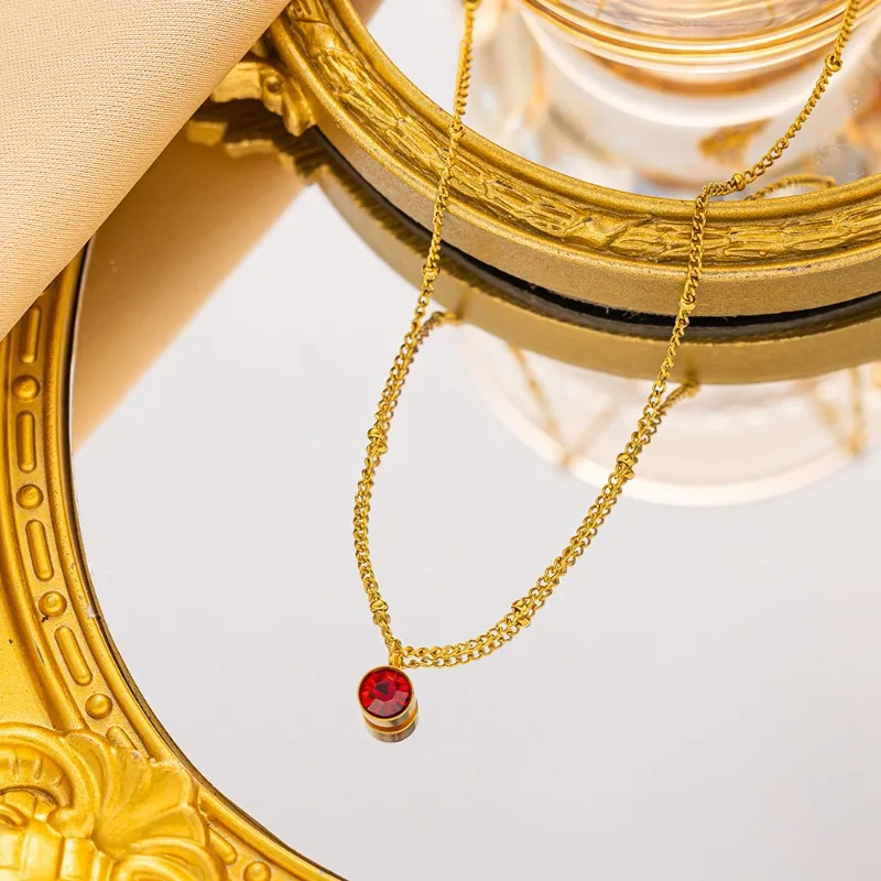 Популярное евроамериканское ожерелье с инкрустацией из цветного циркона для