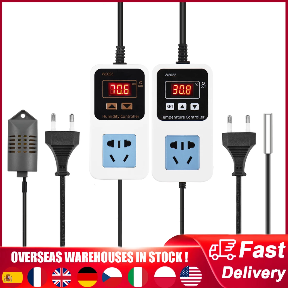 

1500W Electronic Temperature Humidity Controller Socket Wall Mounted Waterproof Sensor Smart Temperature Humidity Control Switch