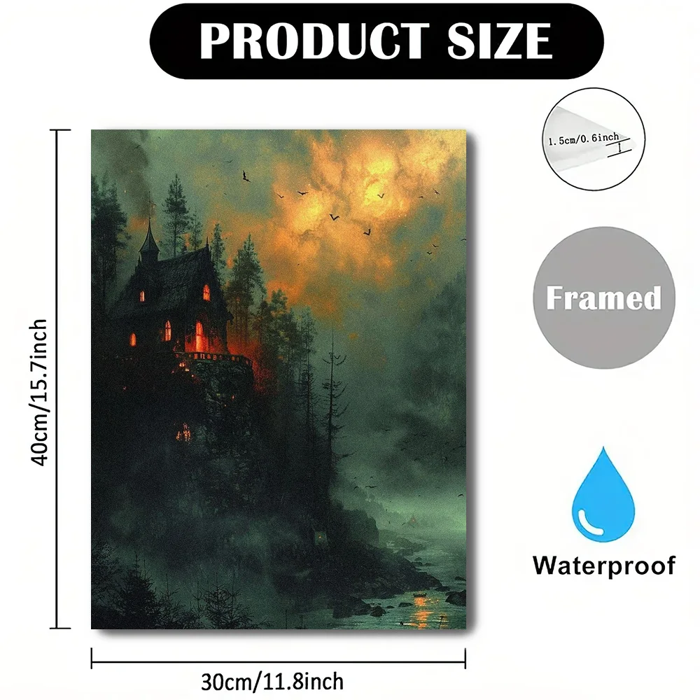 1 шт. Холордные домики в горах выдерживаются на скалах Современное холст