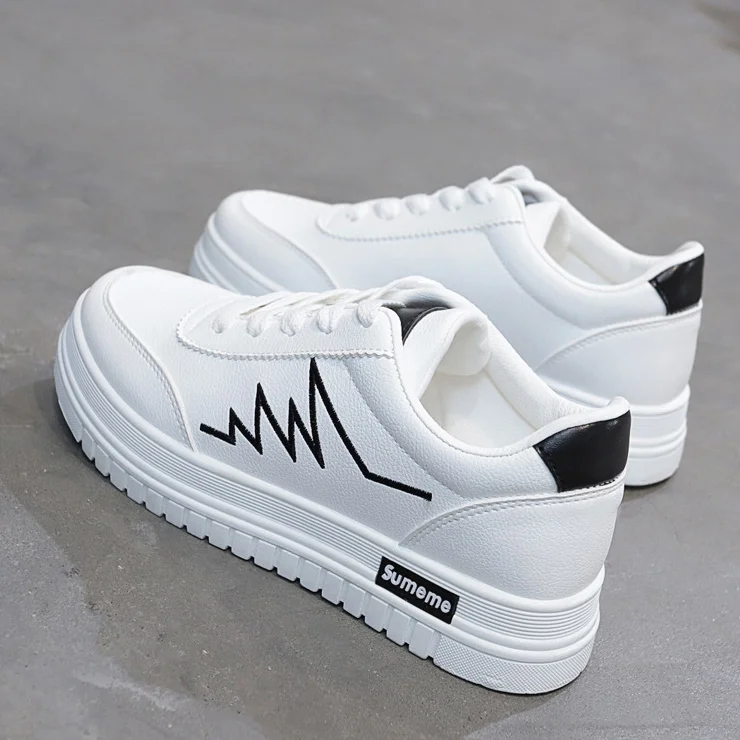 

Women's Shoes White Shoes 2022 Spring New Wild Flat Mid-heel Non-slip Board Shoes Fashion Casual Sports Shoes Women