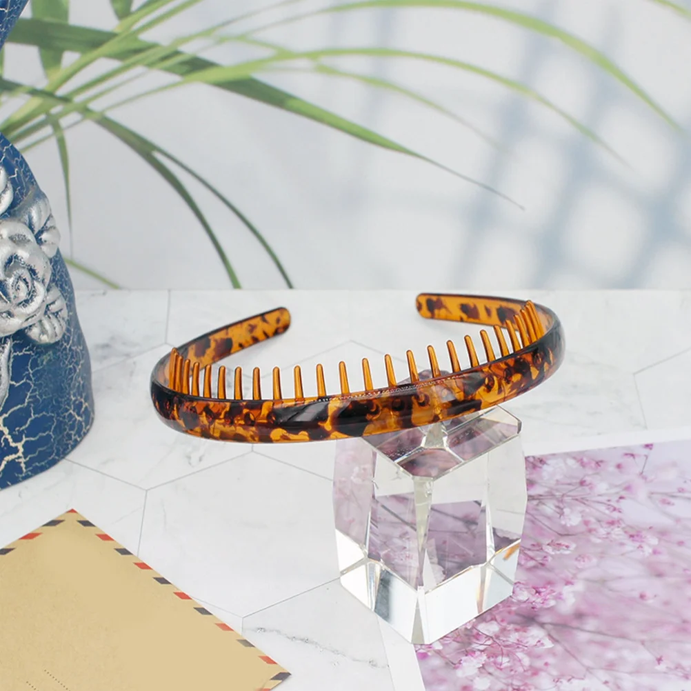 

2 Pcs Headbands Women Tooth Shape Face Washing Hair Accessories For Women's Resin Thin Teeth Comb Hairband