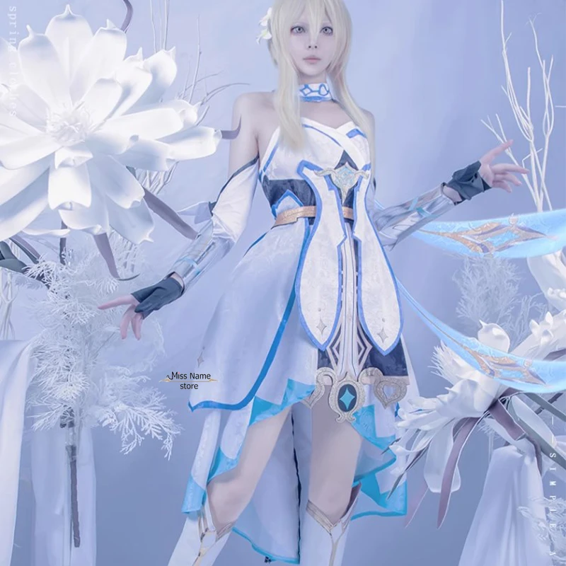

Genshin Impact Lumine Cosplay Costume Game Clothes Genshin Lumine Dress Wig Full Set Outfits Party Costumes