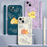 cute pikachu spoof art for apple iphone 12 13 pro mini pro max xr xs xs max se 2020 liquid silicone cover funda soft phone case