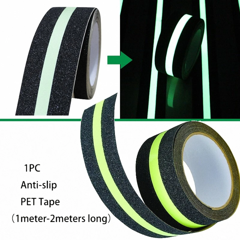 50MM*1/2M PET Stairs Anti-slip Tape Luminous Warning Anti-fouling Waterproof Sticker Glow In The Dark Self Adhesive Tape