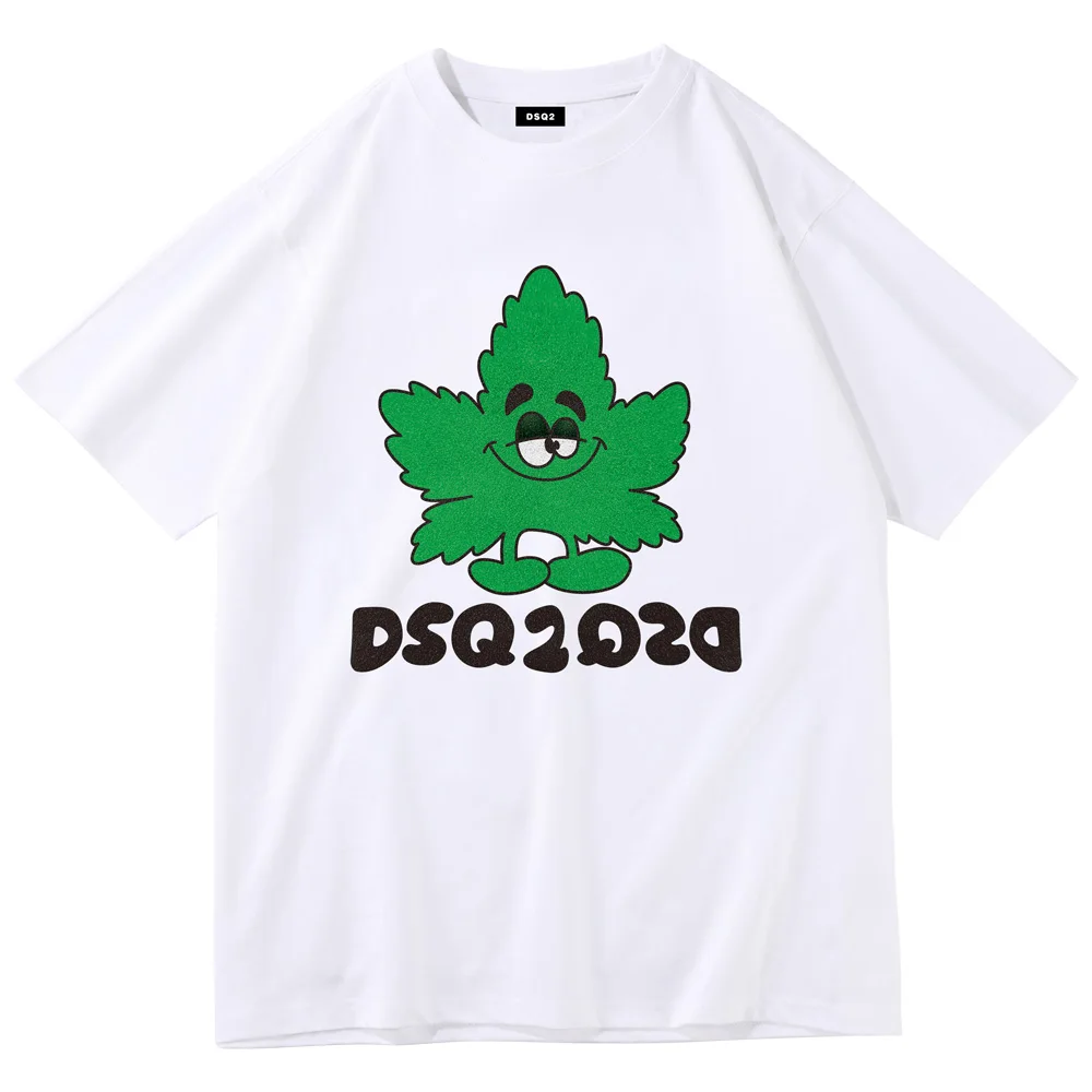 

Мужские футболки с принтом DSQ2 ICON DSQICON2 DSQ D2, брендовые классические модные тренды для простой улицы с коротким рукавом
