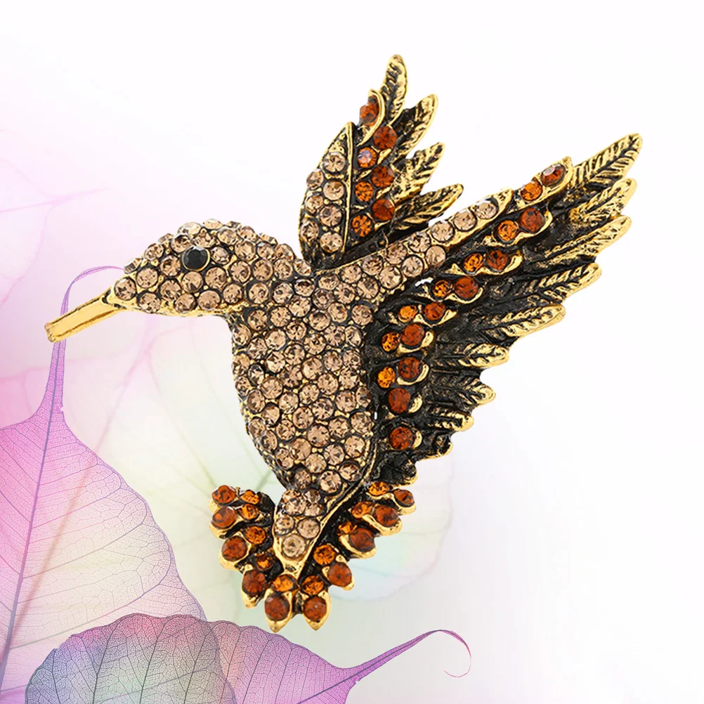 

Hummingbird Birdie Collar Pin Breastpin Brooch Diamond Jewelry Crystal Men Women