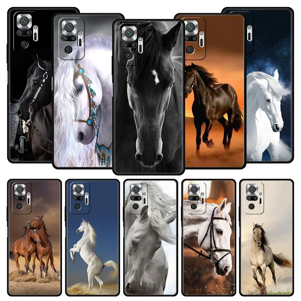 

Cover Case for Xiaomi Redmi Note 7 8 8T 9 9S 10 11 11S 11T K40 K40S K50 Pro Plus 4G 5G Soft Funda Coque Fashion Horse Animal