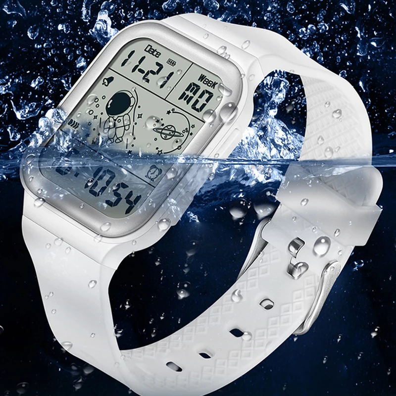 SANDA Мужские Спортивные Цифровые Кварцевые Наручные Часы С Шагомером Водостойкий