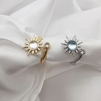 moonstone rings for women rotatable ring bague femme with opening rotatable adjustable open peace rings relieve worry stress
