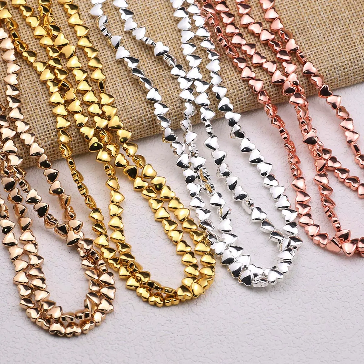 Гематит персики в форме сердца золотые прокладки из натурального камня